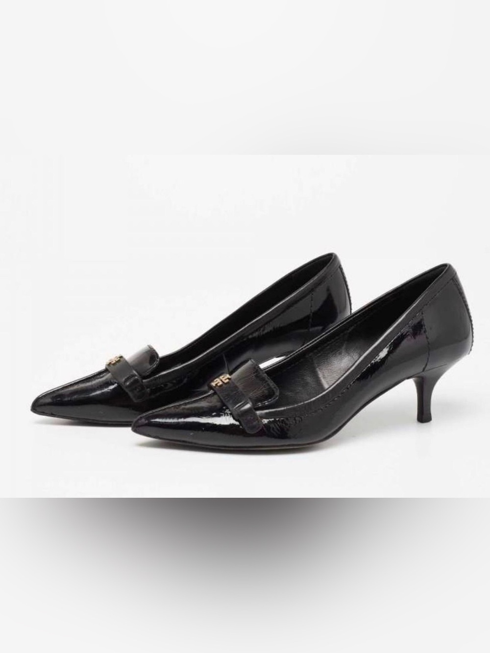Tory Burch Eliza Black Patent Kitten
Heel Shoes, Size 8.5 - Picture 3 of 7